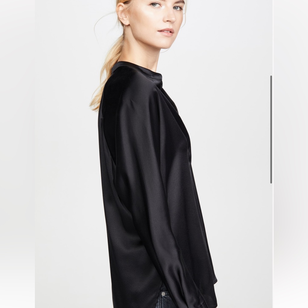 100% Silk Black Blouse